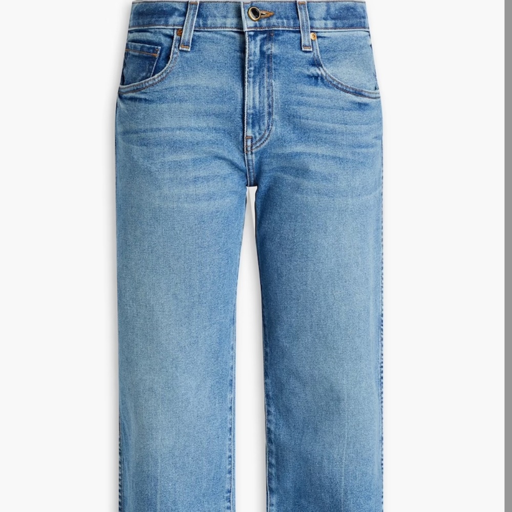 Khaite Wendell Cropped Mid-rise Wide-leg Jeans